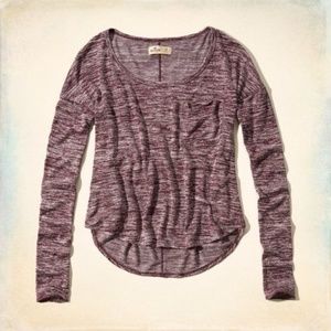 HOLLISTER Drapey Marl Pattern Burgundy